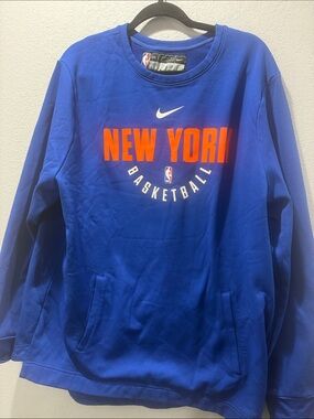 Nike Blue Pullover with Orange NEW YORK Knicks